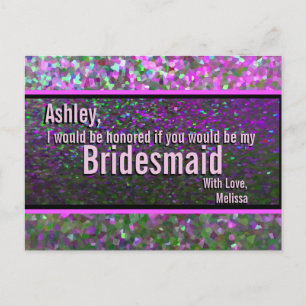 Glitter Party Glam - Bent u mijn Bridesmaid? Uitnodiging Briefkaart