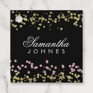 Glitter party roos en goud bedankt bedankjes labels