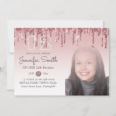 GLITTER PARTY Roos Gold PINK ELKE LEEFTIJDIGE FOTO Kaart (Voorkant)