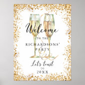 Glitter Party Welkomstbord Poster (Voorkant)