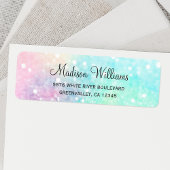 Glitter Pastel Bokeh Girly Colorful Patroon Etiket