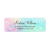 Glitter Pastel Bokeh Girly Colorful Patroon Etiket (Voorkant)