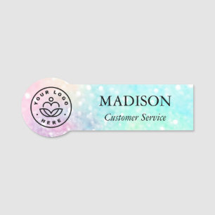 Glitter Pastel Bokeh Girly Colorful Patroon Naamplaatje