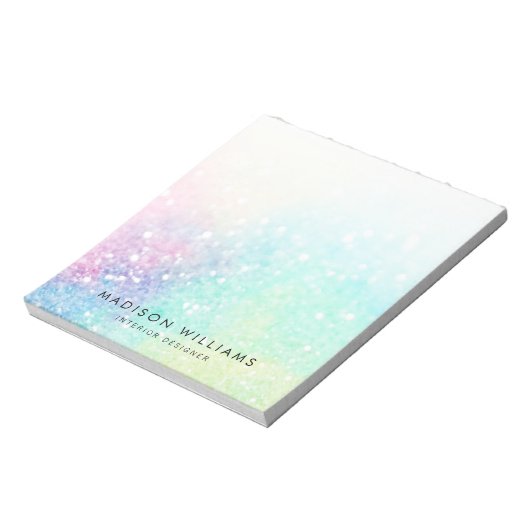 Glitter Pastel Bokeh Girly Colorful Patroon Notitieblok (Linkerzijde)