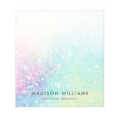 Glitter Pastel Bokeh Girly Colorful Patroon Notitieblok (Voorkant)