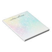 Glitter Pastel Bokeh Girly Colorful Patroon Notitieblok (Schuin)