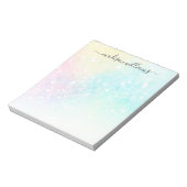 Glitter Pastel Bokeh Girly Colorful Patroon Notitieblok (Linkerzijde)