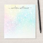 Glitter Pastel Bokeh Girly Colorful Patroon Notitieblok<br><div class="desc">Een prachtig multicolor pastelglitterpatroon,  dat u met uw douanedetails kunt personaliseren.</div>