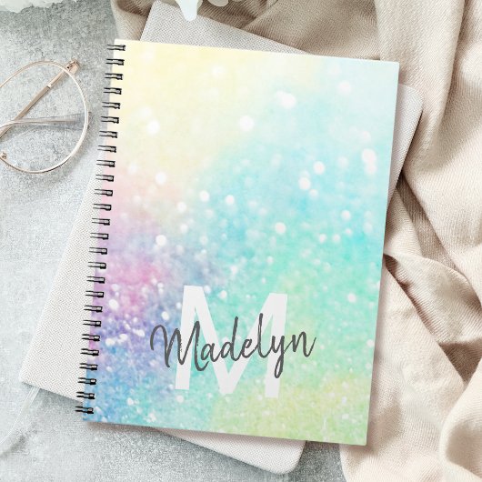 Glitter Pastel Bokeh Girly Colorful Patroon Notitieboek