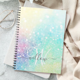 Glitter Pastel Bokeh Girly Colorful Patroon Notitieboek