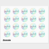 Glitter Pastel Bokeh Girly Colorful Patroon Ronde Sticker (Vel)