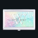 Glitter Pastel Bokeh Girly Colorful Patroon Visitekaarthouder<br><div class="desc">Een prachtig multicolor pastelglitterpatroon,  dat u met uw douanedetails kunt personaliseren.</div>