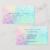 Glitter Pastel Bokeh Girly Colorful Patroon Visitekaartje (Voorkant / Achterkant)