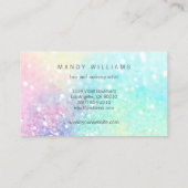 Glitter Pastel Bokeh Girly Colorful Patroon Visitekaartje (Achterkant)