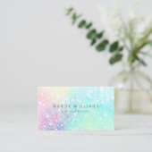 Glitter Pastel Bokeh Girly Colorful Patroon Visitekaartje (Staand voorkant)