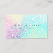 Glitter Pastel Bokeh Girly Colorful Patroon Visitekaartje (Voorkant)