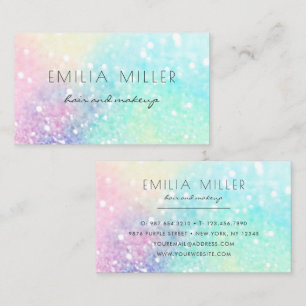 Glitter Pastel Bokeh Girly Colorful Patroon Visitekaartje