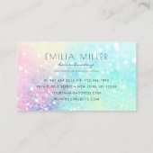 Glitter Pastel Bokeh Girly Colorful Patroon Visitekaartje (Achterkant)