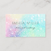 Glitter Pastel Bokeh Girly Colorful Patroon Visitekaartje (Voorkant)