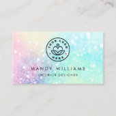 Glitter Pastel Bokeh Girly Colorful Patroon Visitekaartje (Voorkant)