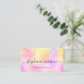 Glitter Pastel Girly Visitekaartje Contactkaartje (Staand voorkant)