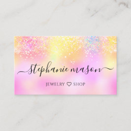 Glitter Pastel Girly Visitekaartje Contactkaartje