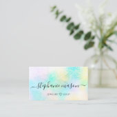 Glitter Pastel Girly Visitekaartje Contactkaartje (Staand voorkant)