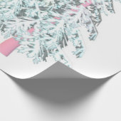 Glitter pastel kleuren ontwerpen bomen cadeaupapier (Hoek)