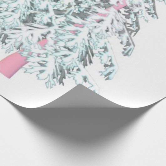 Glitter pastel kleuren ontwerpen bomen cadeaupapier (Hoek)