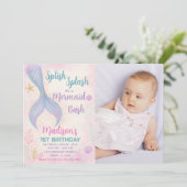 Glitter Pastel Ocean Theme met foto Kaart (Staand voorkant)