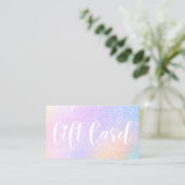 Glitter Pastel Rainbow Store Gift Kaarten Visitekaartje (Staand voorkant)