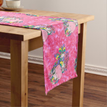 Glitter Pastel Roze Eenhoorn Lange Tafel Runner