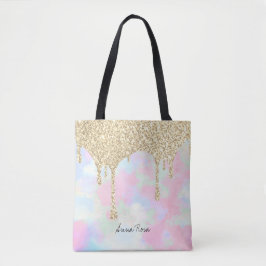 *~* Glitter Pastel Unicorn Mermaid Rainbow Tote Bag
