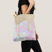 *~* Glitter Pastel Unicorn Mermaid Rainbow Tote Bag (Dichtbij)