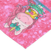 Glitter Pastle Pink Unicorn Long Table Runner Lange Tafelloper (Hoek)