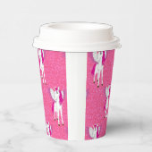 Glitter Pastle Pink Unicorn Papieren Bekers (Rechts)