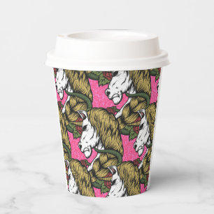 Glitter Pastle Pink Warrior Unicorn Paper Cups Papieren Bekers