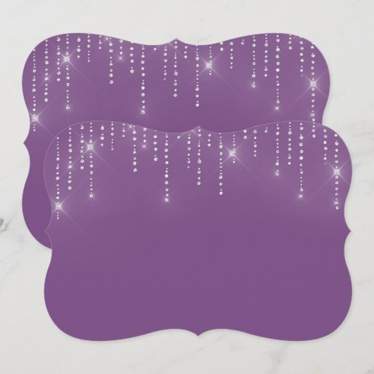 Glitter patroon blanco uitnodiging (Voorkant / Achterkant)