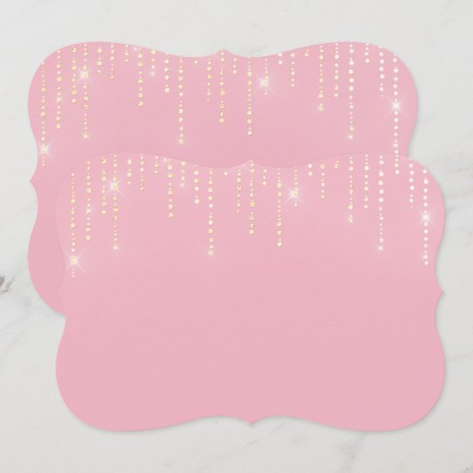 Glitter patroon blanco uitnodiging (Voorkant / Achterkant)