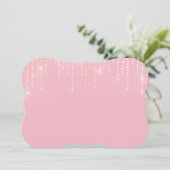 Glitter patroon blanco uitnodiging (Staand voorkant)