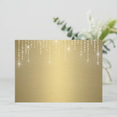 Glitter patroon blanco uitnodiging (Staand voorkant)