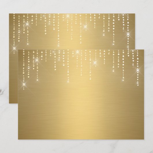 Glitter patroon blanco uitnodiging (Voorkant / Achterkant)