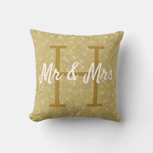 Glitter Pattern Monogram Cushion Kussen (Voorkant)