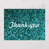 Glitter Patterns Thank You Blue Glittery Sparkle Briefkaart (Voorkant)