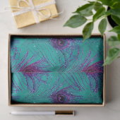 Glitter Pauwveer Serie Design 12 Tissuepapier (Geschenk)