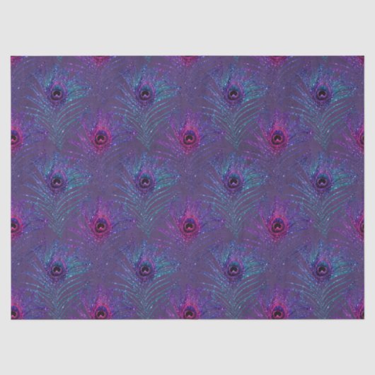 Glitter Pauwveer Serie Design 13 Tissuepapier (Voorkant)