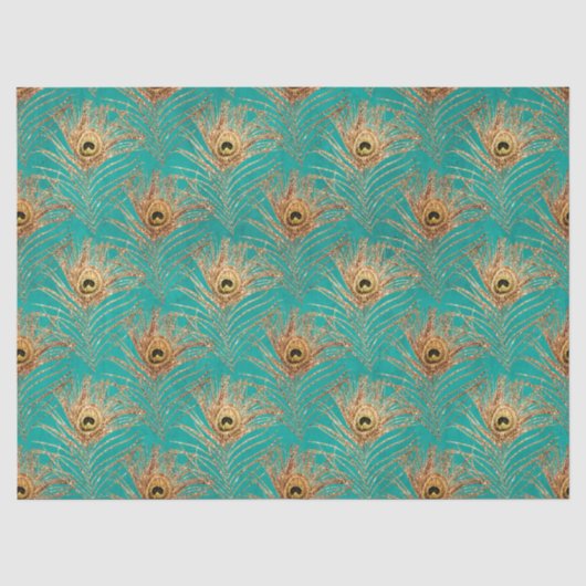 Glitter Pauwveer Serie Design 2 Tissuepapier (Voorkant)