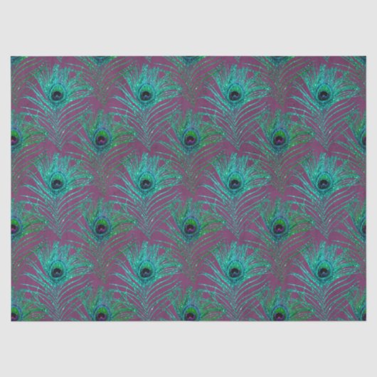 Glitter Pauwveer Serie Design 6 Tissuepapier (Voorkant)