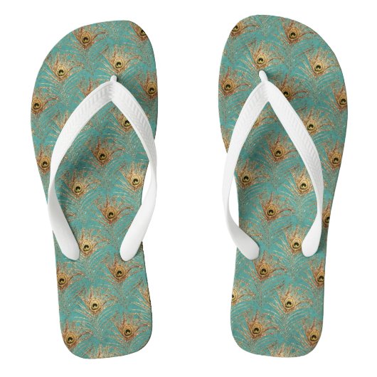 Glitter Pauwveren Patroon   Teenslippers (Voetbed)