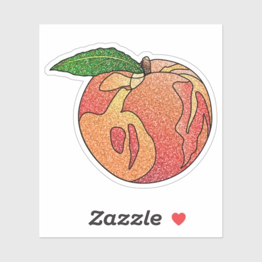 Glitter Peach Custom-Cut Vinyl Stickers (Vel)